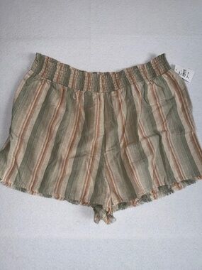 NWT Planet Golf Elastic Waist Striped Shorts